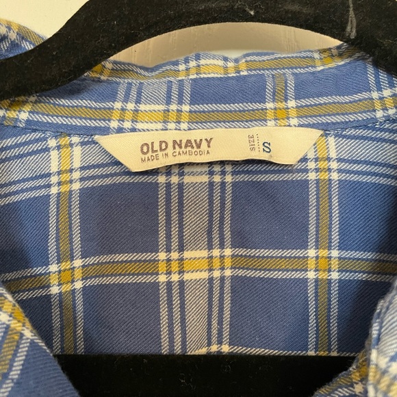Old Navy Blue Flannel Button Down - Picture 2 of 3